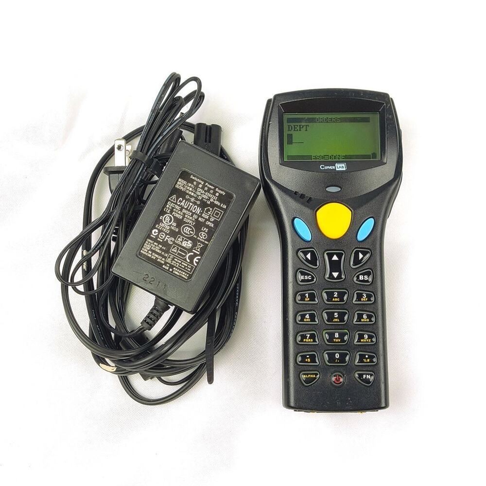 CipherLab 8300 Handheld Barcode Scanner Data Collector w/ Power Adapter & Strap